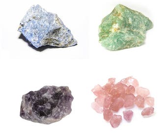 Rough Stone : Lapis Lazuli, Aventurine, Amethyste, Pink Quartz