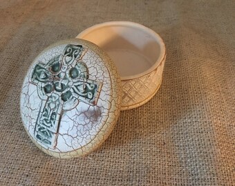 Celtic Cross Jewelry Trinket Box