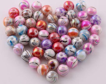 10 pearls multicolored acrylic