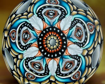JUMBO Polymer Clay Kaleidoscope Cane -"Merlin's Garden" (32dd)