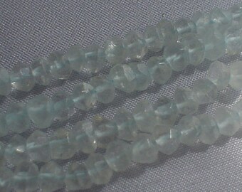 natural gemstone aqua marine pale blue roundel 5 mm