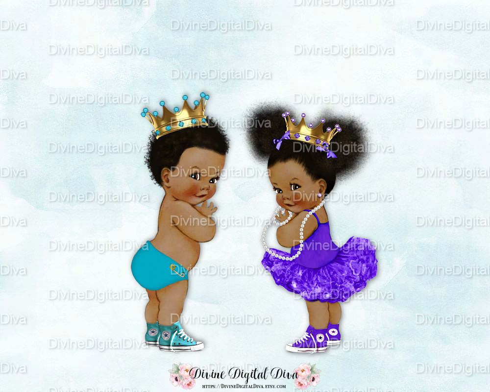 Download Prince Princess Baby Boy & Ballerina Girl Purple Turquoise