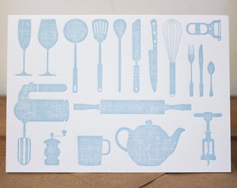 Kitchen Letterpress card
