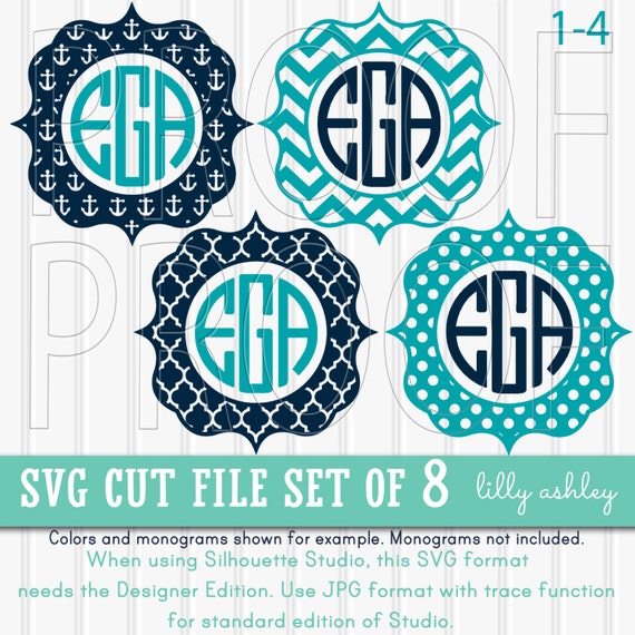 Download Monogram SVG Files Set of 8 cutting files SVG/JPG formats