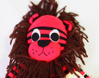 Sock animal Sock lion Sock monkey Plush toy lion Gift for children Lion softie Lion baby shower gift Lion stuffed animal Nursery decor gift