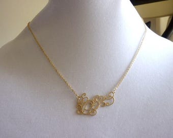 Swirly Scroll Necklace, Pendant Necklace