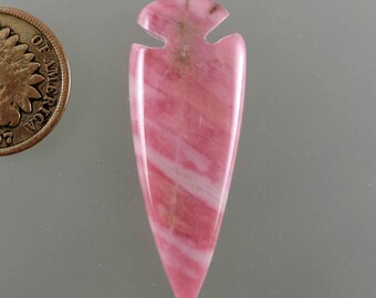 Thulite Arrowhead Cabochon, Rosaline Arrowhead Cabochon, Thulite Arrowhead Pendant Cab, Thulite Gift Cab, C2259, Handcrafted by 49erMinerals