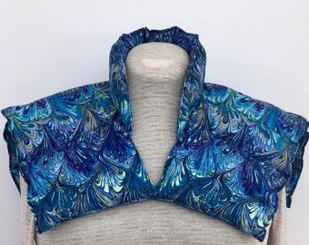 FREE Matching Eye Pillow, Shoulder Heat Wrap Neck Warmer, Rice Heating Pad, Microwave Heating Pad, Massage Therapy Gift, RelaxingWrap