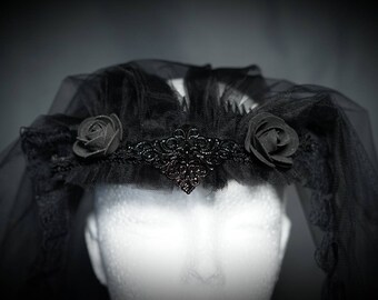 Black Veil with roses