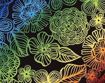 Flower Gradation Color Crush Timeless Treasures Fabric 1 yard