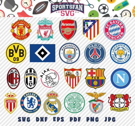 Europe football soccer logos svg pack football club soccer