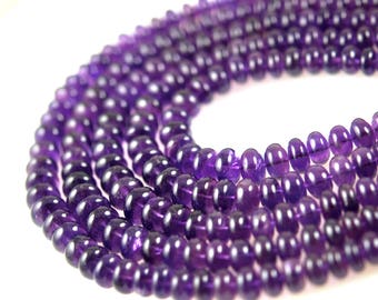 Smooth polished amethyst rondeles