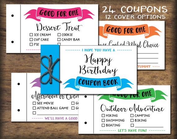 Kids Coupon Book. Printable gift idea. Instant download. DIY