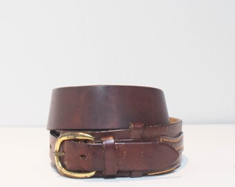 32 | 1970's Justin Brown Leather Western Belt