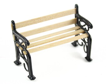 Park Bench, 2" x .75" x 1.25" - Miniature Fairy Garden Dollhouse