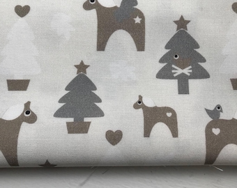 Trees + Horse - Grey/Beige - Woven Cotton - Made in Denmark