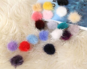 22color 3cm Mink fur ball in your choice of colors-Mink Pompoms-Mini pompoms- Wholesale Mink ball-Party Decor-Craft Supplies-Mink Balls
