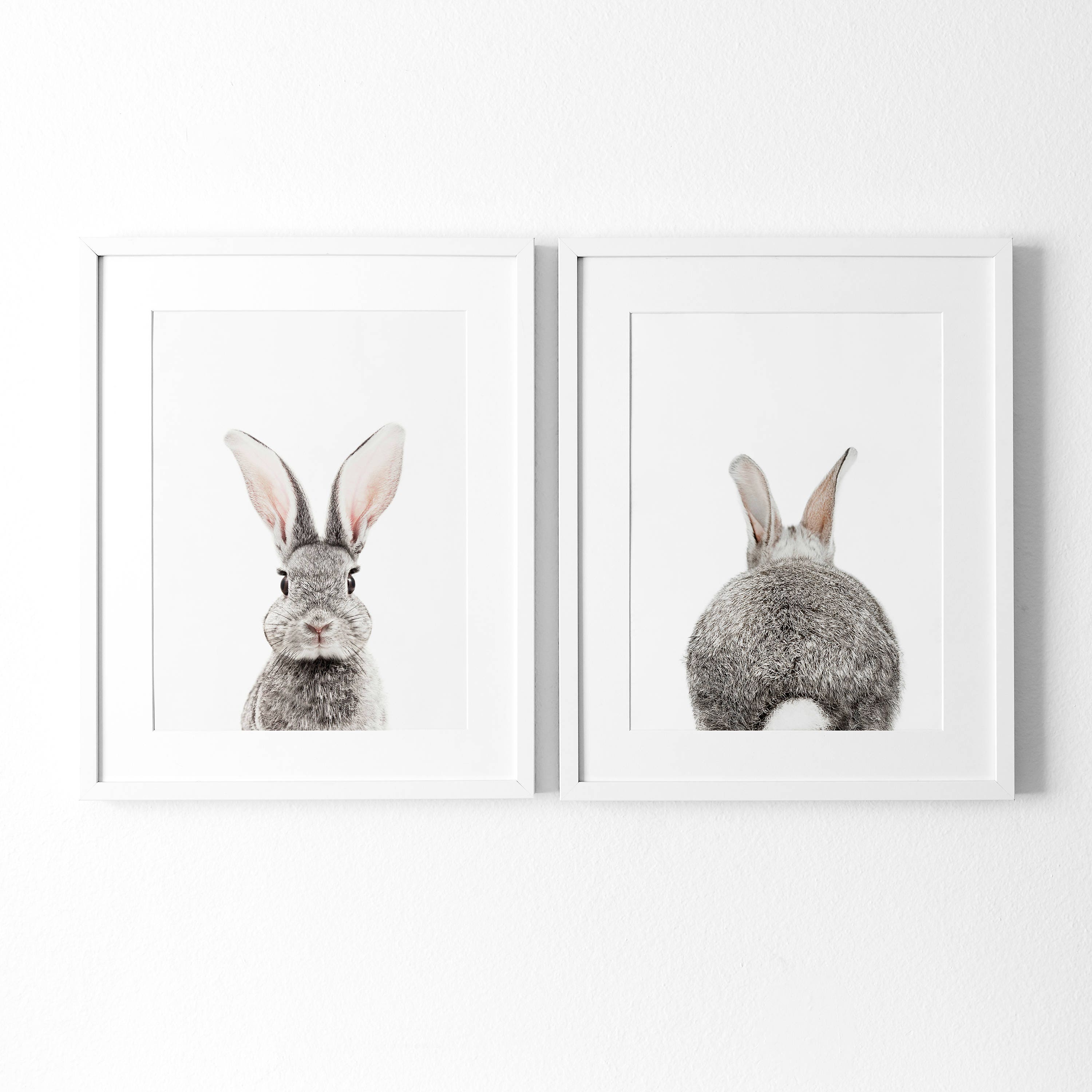 Set of 2 Bunny Prints Nursery Decor Animal Prints for