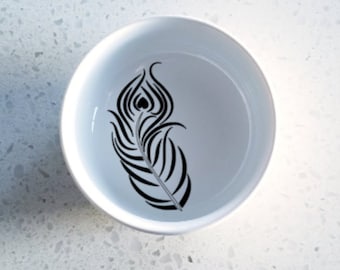 Ring Dish | Trinket Dish | Mini Ring Dish | Bride Ring Holder | Jewelry Dish | Jewelry Holder | Feather