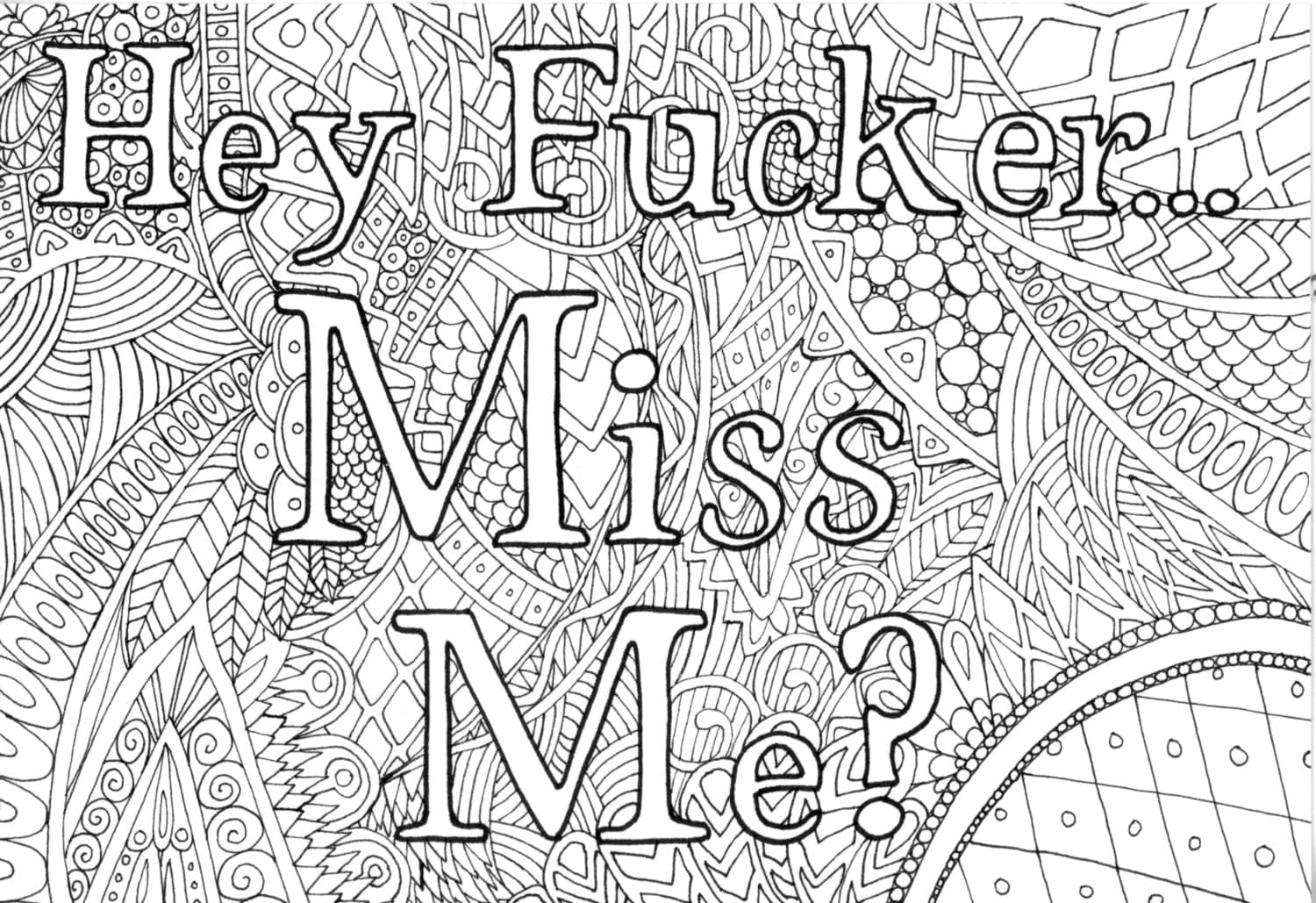 ADULT HUMOR Coloring Pages F Bomb Coloring Book Pages Swear