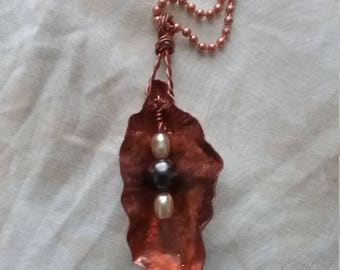 Hand forged, Copper pendent,ladies necklaces