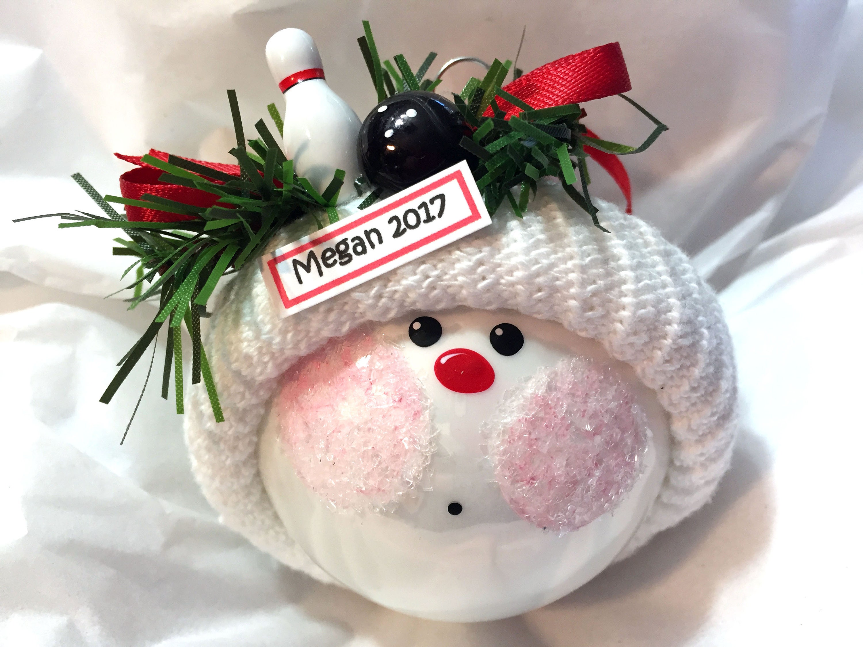 BOWLING Ornaments Sports Pin Ball Personalized Hand Painted