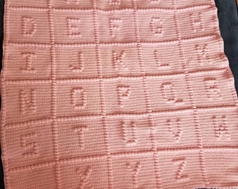 Baby ABC crochet blanket already made