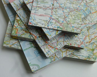 Origami-Papier MAP Landkarte 20 Blatt 15x15cm Recycling