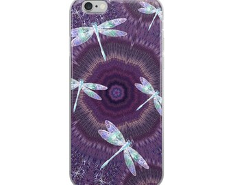 Dragon Flies Purple Kaleidoscope iPhone Case