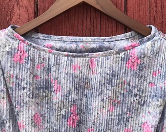 Vintage 80s Pleated Floral Sundress