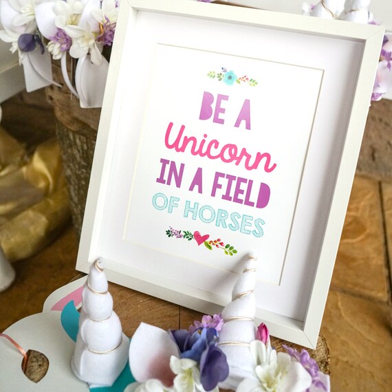 Personalised Be a Unicorn Typography Print - Show It With ...