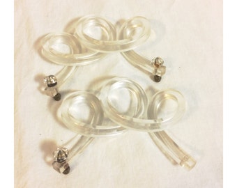 Two Vintage Acrylic Regency Perfume Tray Handles/Drawer Pulls