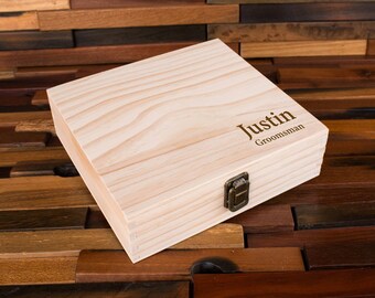 Groomsmen Cigar Box, Gift Box, Best Man Box, Engraved Cigar Box, Wooden Cigar Box, Personalized Cigar Box, Groomsmen Present, Wedding Box