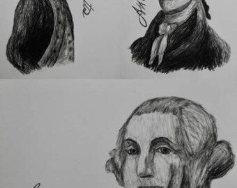 Hamilton Charcoal/Graphite Notecard Set of 30 - 5.5"x4"