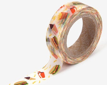 Hamburger and Fries Washi Tape Fast Food Soda 111