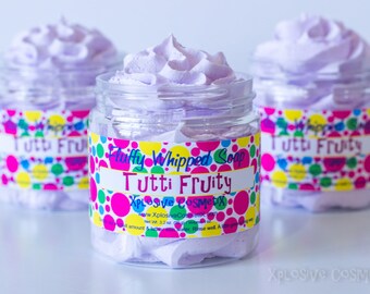 Fluffy Whipped Soap - Tutti Fruity - 4 oz. - Vegan Friendly - Fruity Cereal Scent, Purple Soap