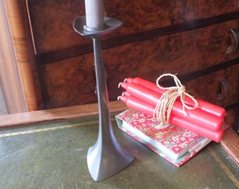 Vintage Pewter Danish Candlestick, Modernist, Mid century candle holder, Denmark