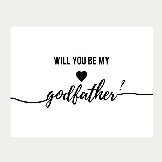 Will You Be My Godfather Card Printable Baptism Card