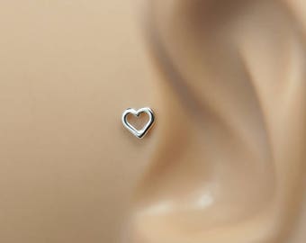 Heart Tragus Earring - 16g Tragus Piercing - Tragus Backing - Heart Helix Stud - Helix Earring - Helix 16 Gauge Stud - Gold Helix Piercing