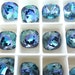 4 Aqua Vitrail Light Swarovski Crystal Square Cushion Cut Stone 4470 12mm