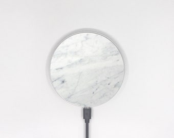 White marble wireless charger, charging station, charging pad, for iPhone 8 and iPhone X, Samsung galaxy, Nokia, wireless charging pad -239