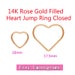14K Rose Gold Filled Heart Shaped Jump Ring Closed Heart Charm 19ga Wire 10mm/17.5mm Wholesale BULK Jewelry Finddings 1/20 14kt RGF