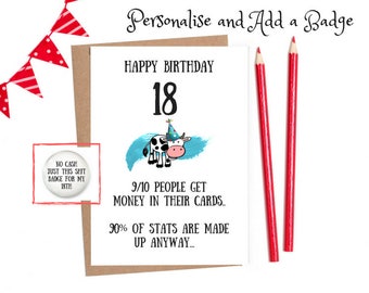 Funny 18th card | Etsy
