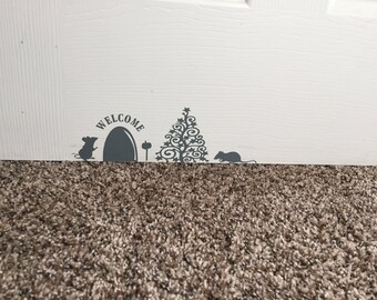Christmas Mouse House Wall Decal