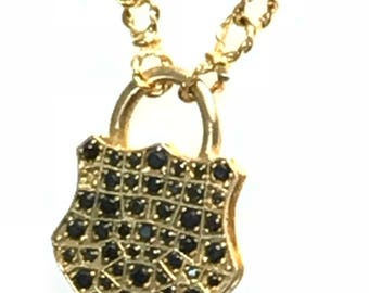 Paddy-lock Gold & Crystal Necklaces