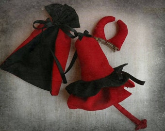 Little devil costume for neo blythe . Halloween. Blythe halloween . Costume Blythe. Costume Halloween.Blythe outfits hallowen