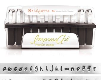 Premium Bridgette Alphabet Lowercase Metal Stamp Kit 3mm ImpressArt Rated for Stainless Steel Stamping, Lower Case Letter Set