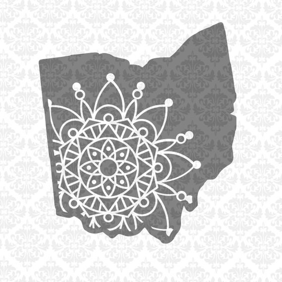 Download Ohio Mandala Filigree Zentangle Paisley Intricate SVG DXF Ai