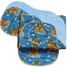 Hemstitched Flannel Baby Blanket w/(2) Burp Cloths Kit, (Noah's Ark ) FREE BIB INCLUDED Flannel With Coordinating Flannel On Reverse