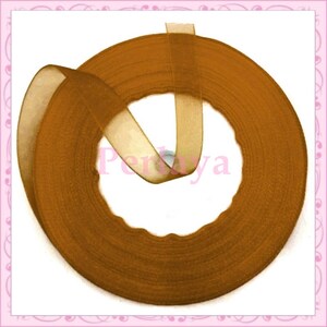 45 meters organza Ribbon 10mm caramel brown REF2710